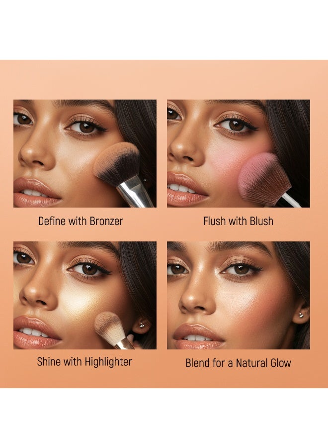 Character Trio Touch Bronze Blush-Highlight Palette - Image 5
